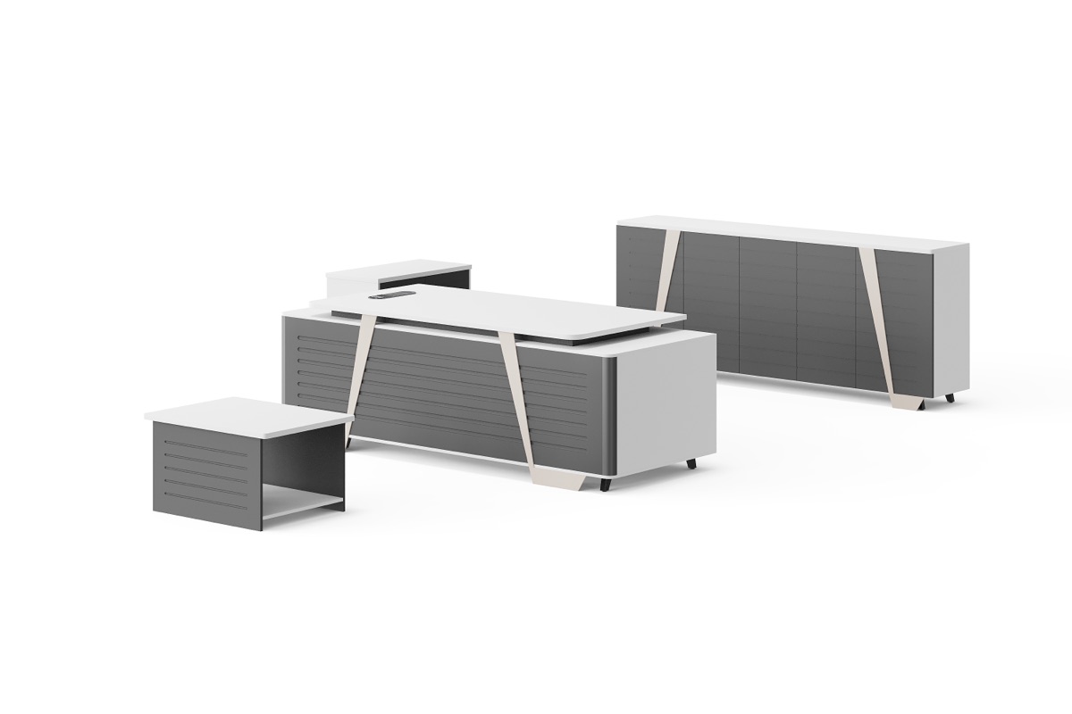 Meja Eksekutif + Side Cabinet — detail fitur 1