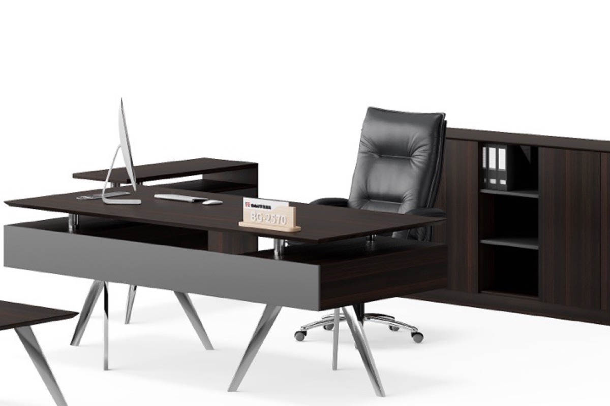 Meja Eksekutif Lurus + Kabinet — detail fitur 1