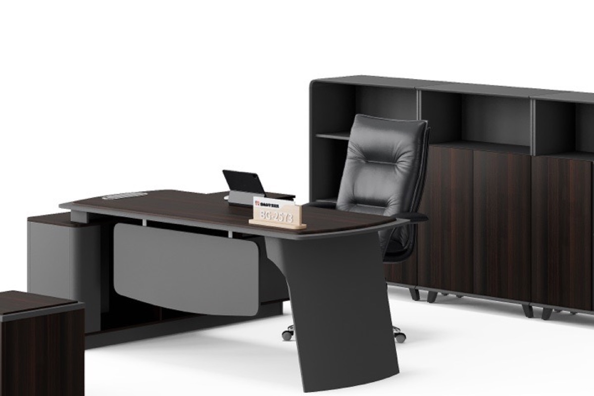 Meja Direktur L-Shape + Kabinet — detail fitur 1