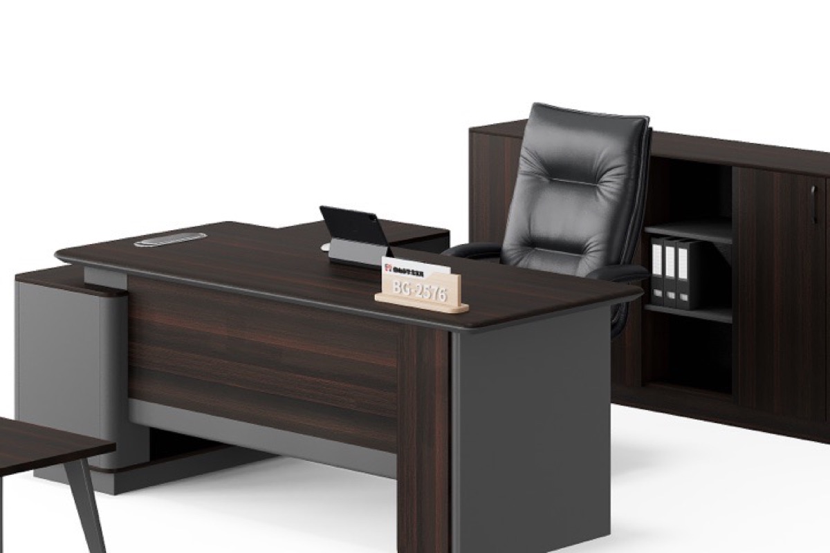 Meja Eksekutif L-Shape Modern — detail fitur 1