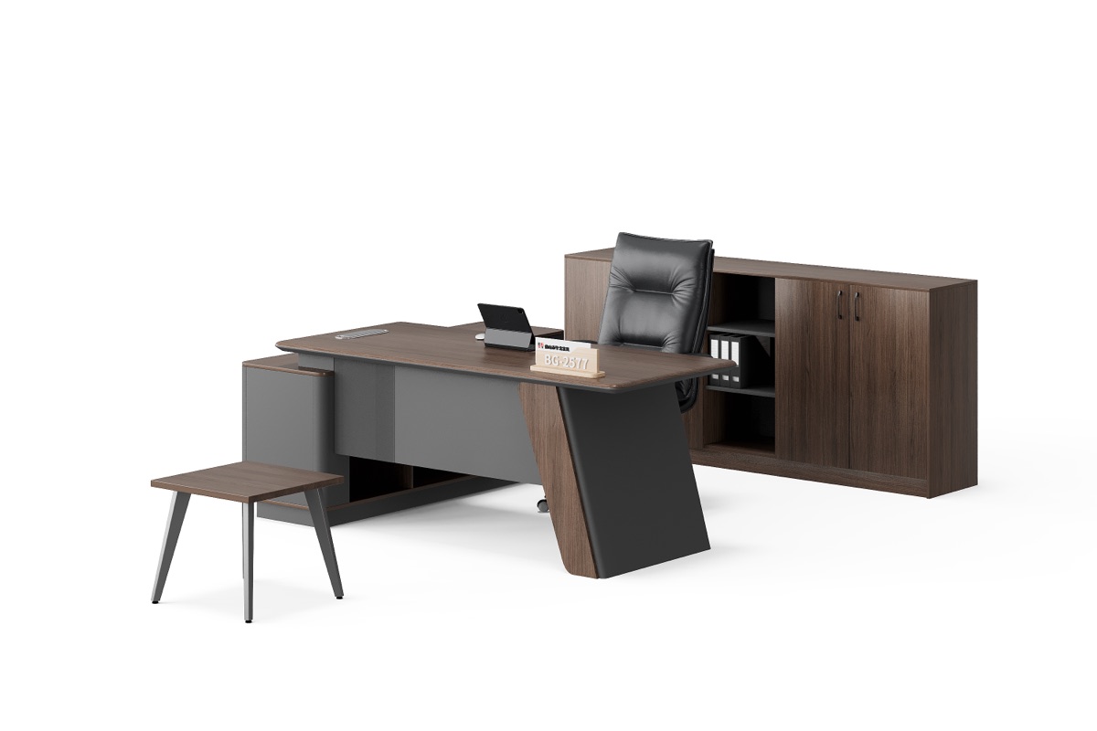 Meja Direktur L-Shape + Kabinet Laci — detail fitur 2