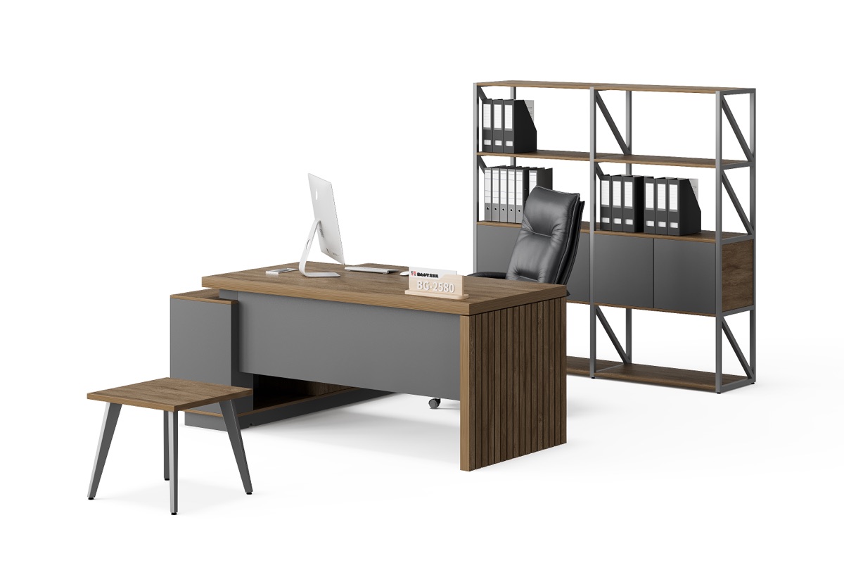Meja Direktur Lurus + Side Cabinet — detail fitur 1