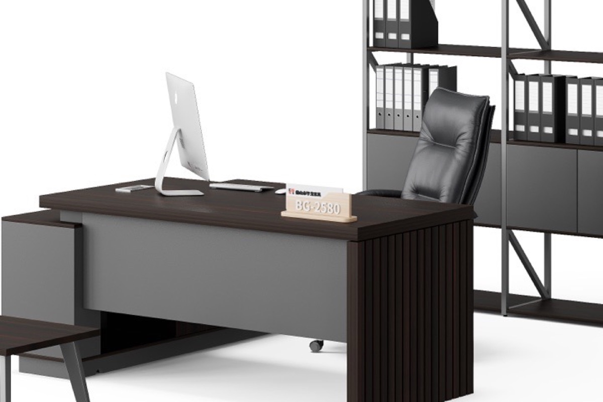 Meja Direktur Lurus + Side Cabinet — detail fitur 4