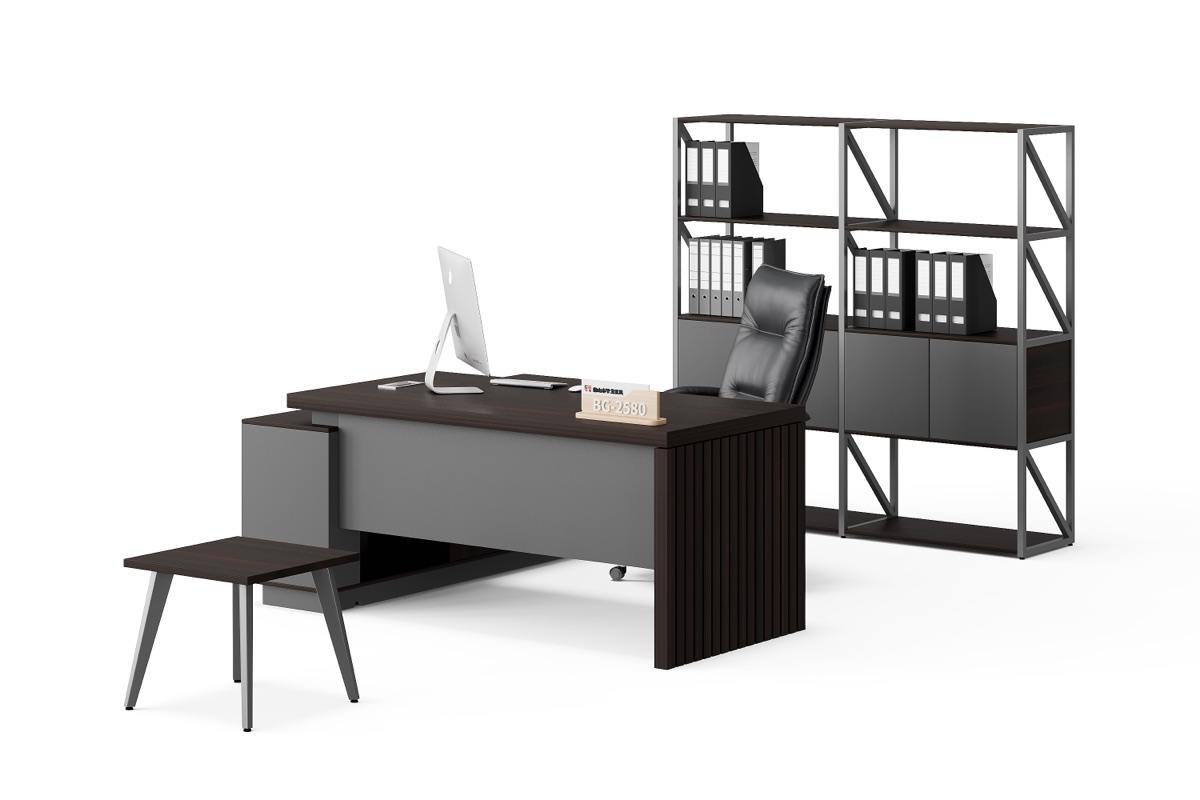 Meja Direktur Lurus + Side Cabinet — BG-2580A