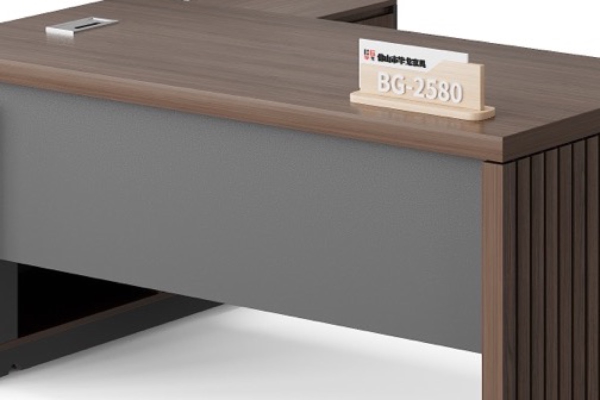 L-Shape Director Desk Slat Panel — feature detail 2