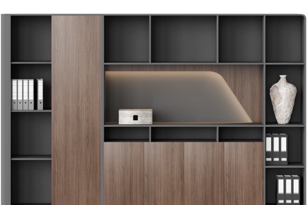 Rak Buku Kantor Niche LED — detail fitur 1