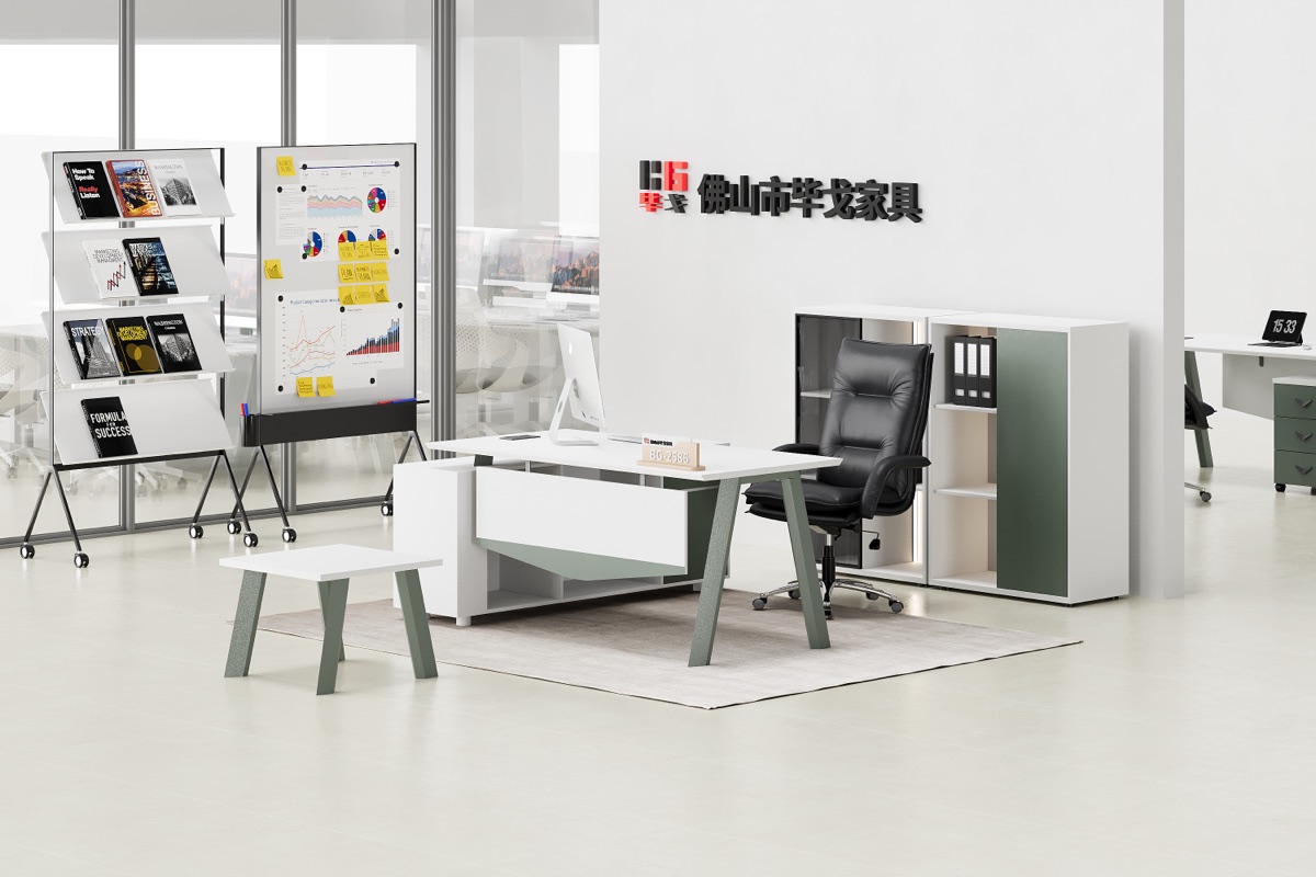 Meja Eksekutif L-Shape — situasi kantor
