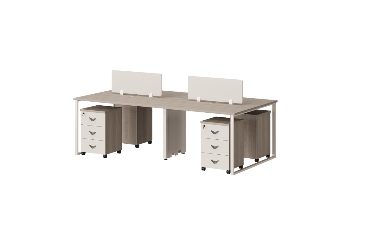 Workstation 2 Orang Pedestal Mobile Oak — BG-2587W-24-G2 — Foshan China office furniture manufacturer