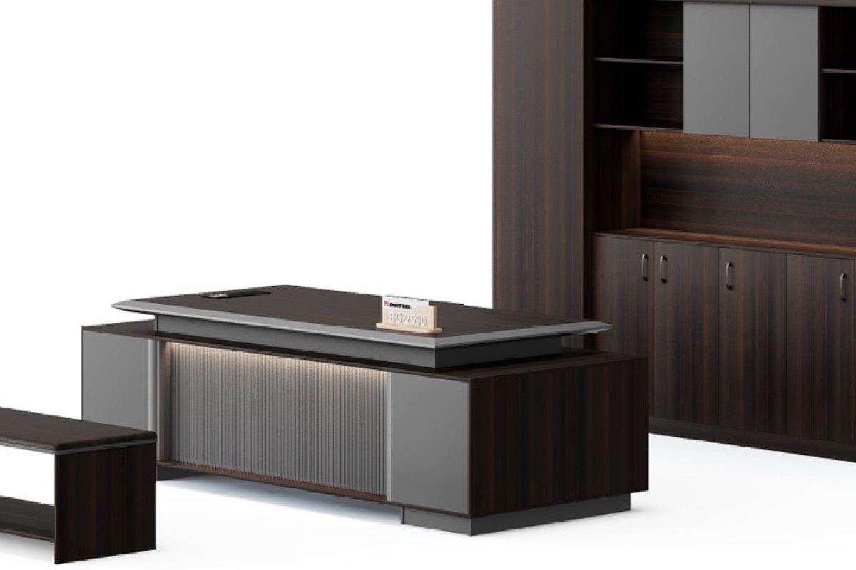 Set Meja Direktur 2400 L-Shape — detail fitur 1