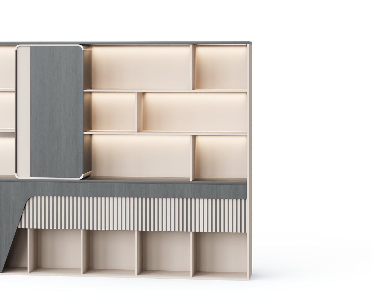 Kabinet Display dengan Rak LED — detail fitur 1