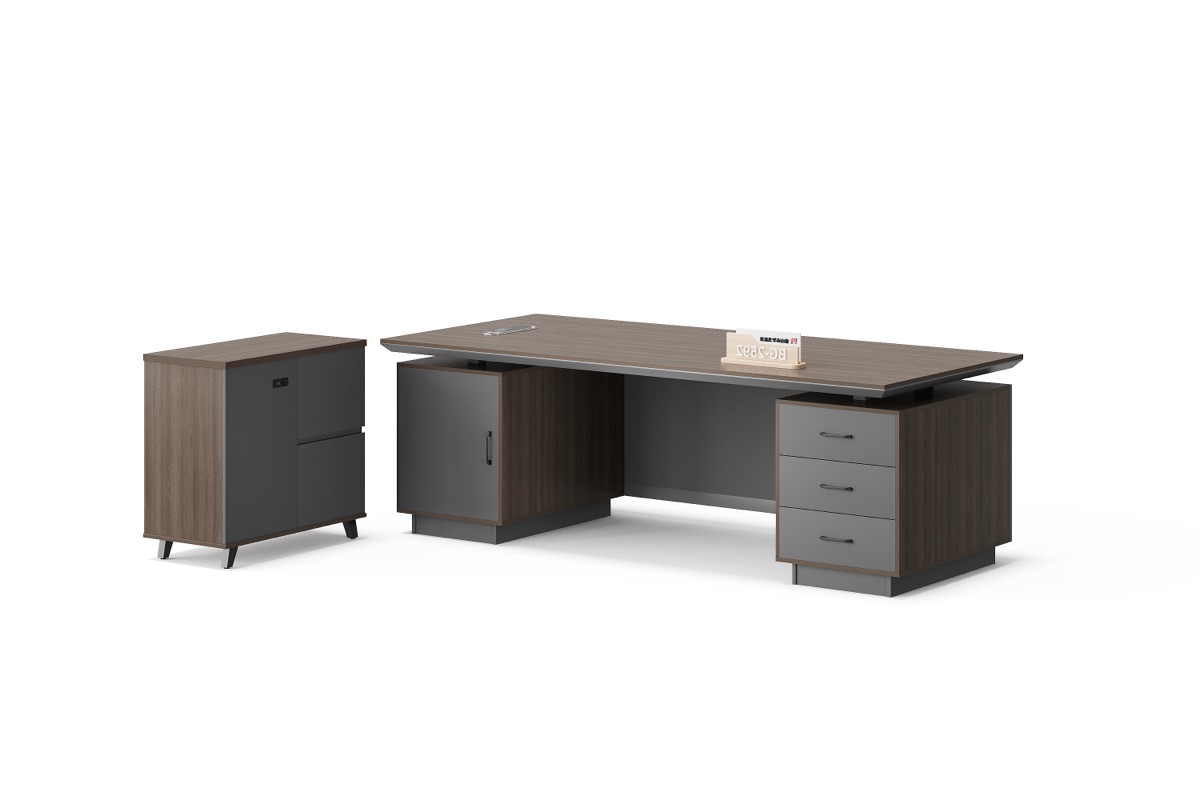 Executive L-Desk with Power Outlet — feature detail 1