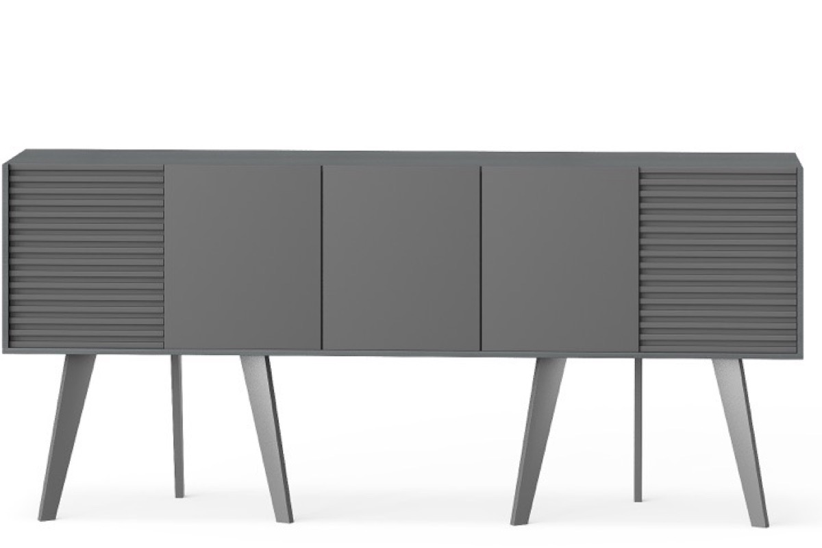 Kabinet Kantor Panel Slat + Kaki Tapered — detail fitur 1