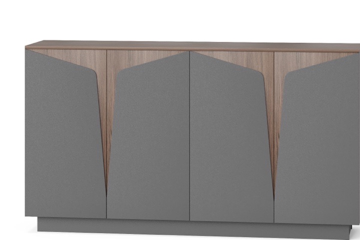 Kabinet Kantor Dua Warna Pintu Melengkung — detail fitur 1