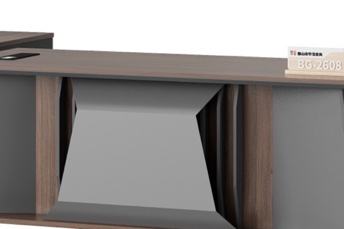 Meja Resepsionis dengan Panel Geometris — detail fitur 2