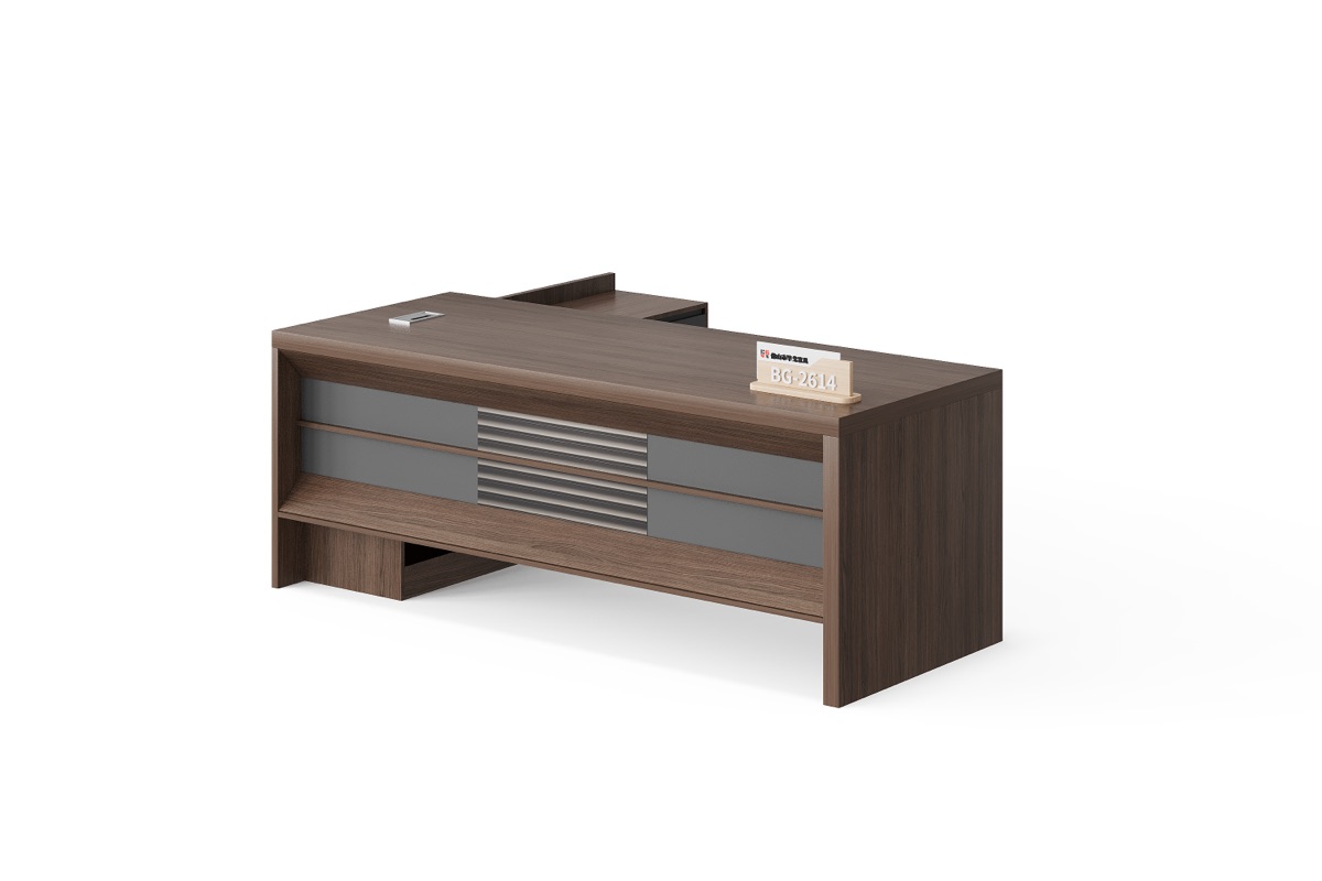 Meja Eksekutif L-Shape — BG-2614L-G17 — BG Office Furniture