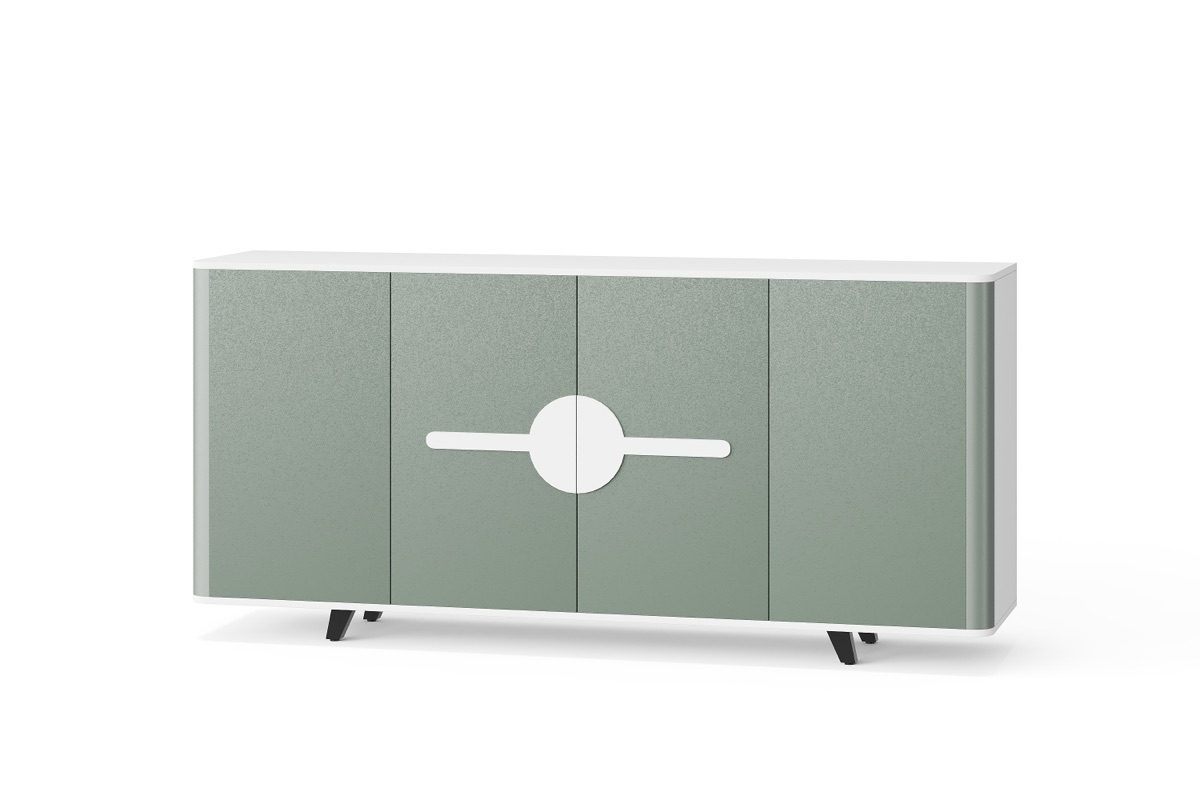 Kabinet Kantor Hijau Aksen Lingkaran + Kaki — BG-2615B
