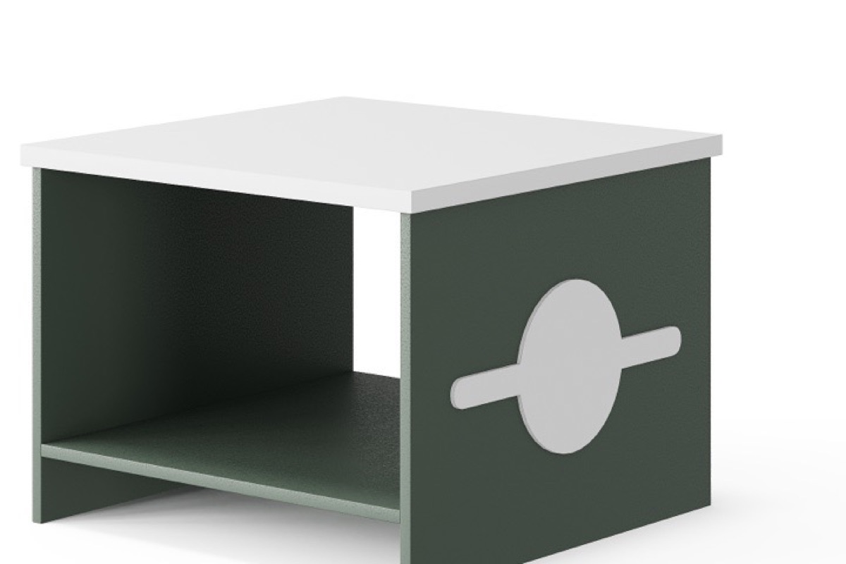 Green Office Coffee Table + Lower Shelf — feature detail 1