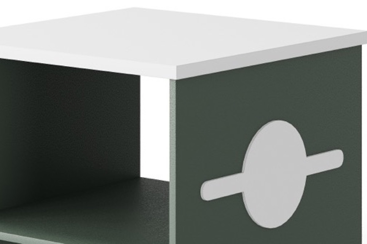 Green Office Coffee Table + Lower Shelf — feature detail 2
