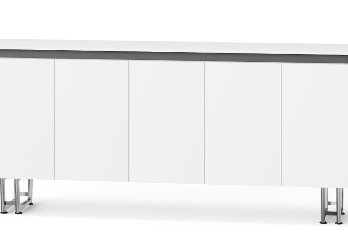 Kabinet Kantor Putih 5 Pintu Kaki Metal — detail fitur 1