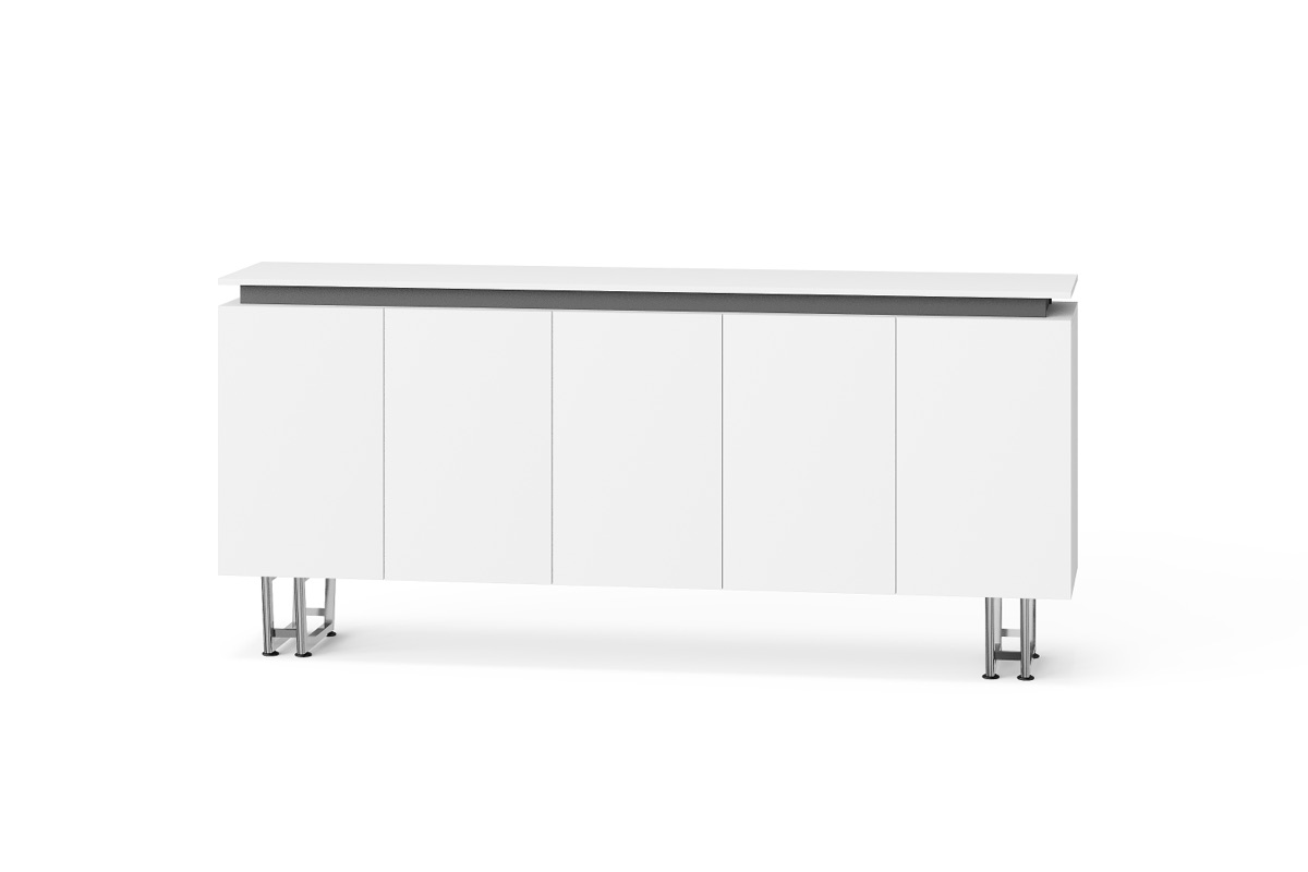 Kabinet Kantor Putih 5 Pintu Kaki Metal — BG-2618B
