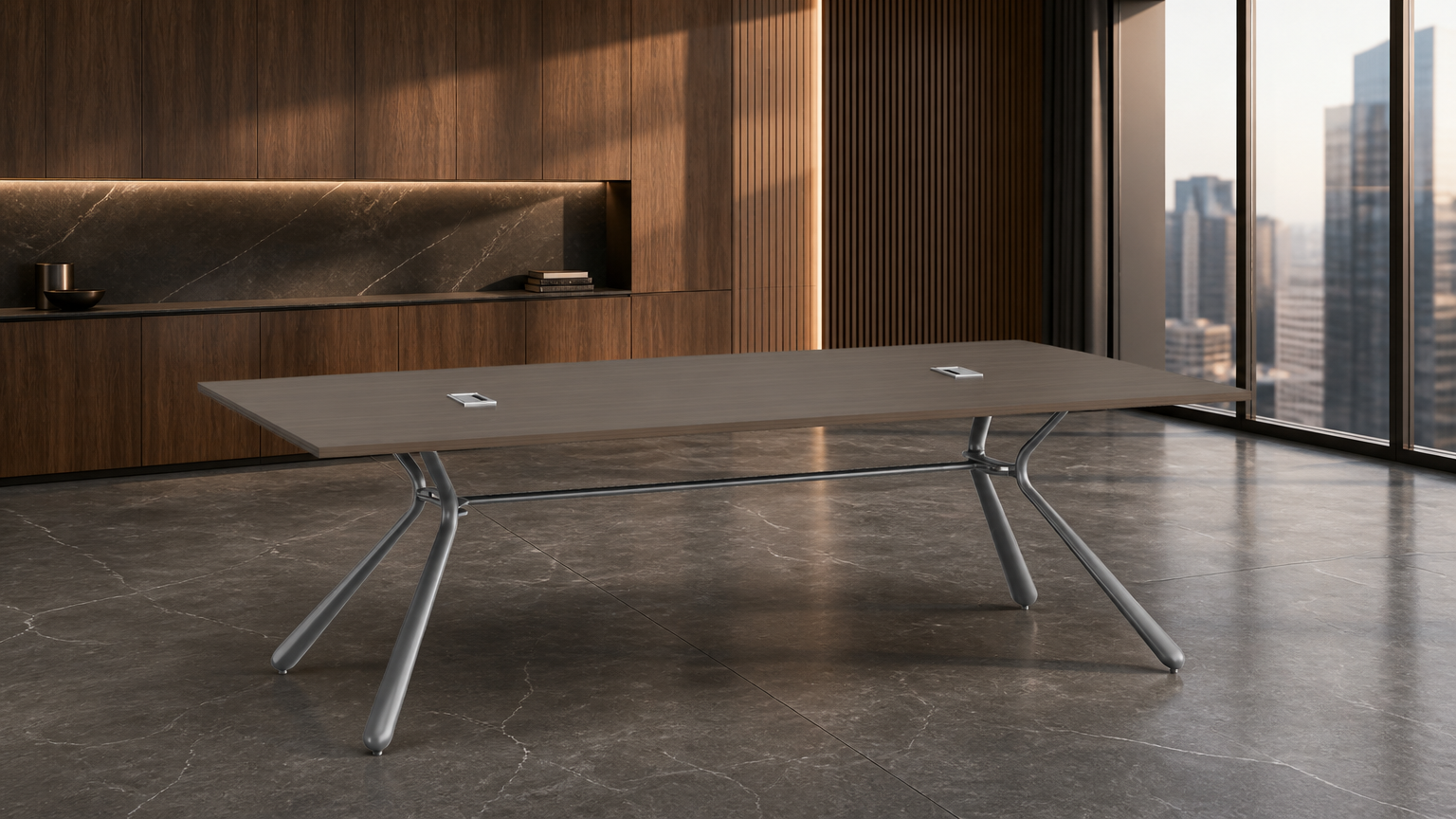 Oval Meeting Table — office scene
