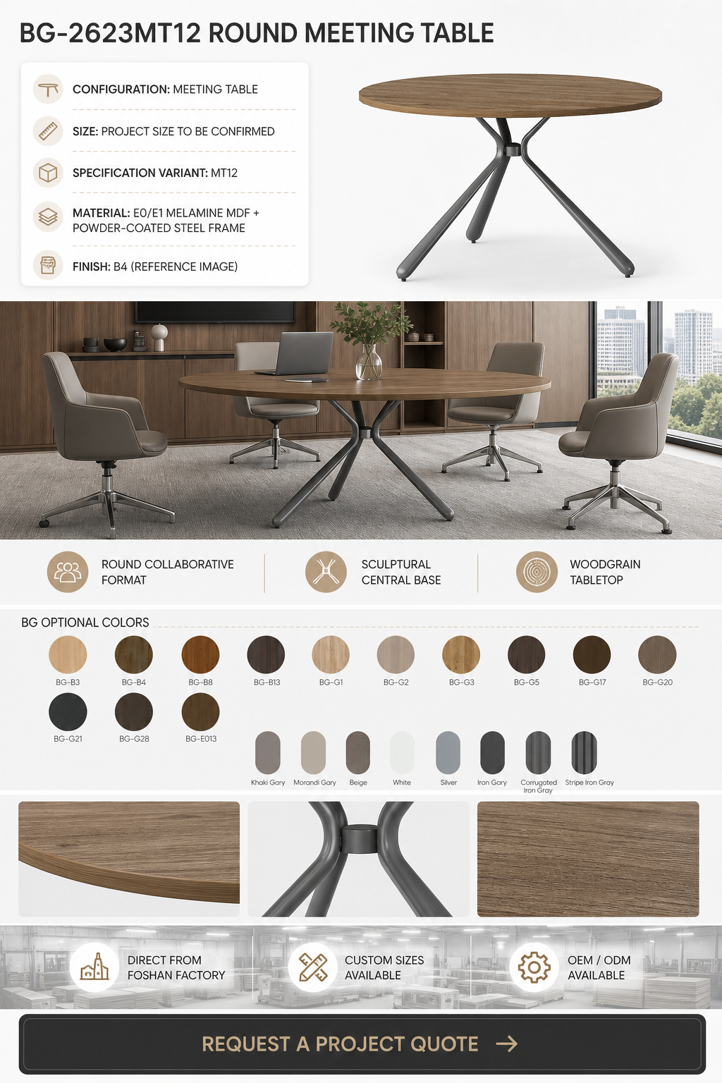 Meeting Table 12-Person — BG-2623MT12-G21 detail