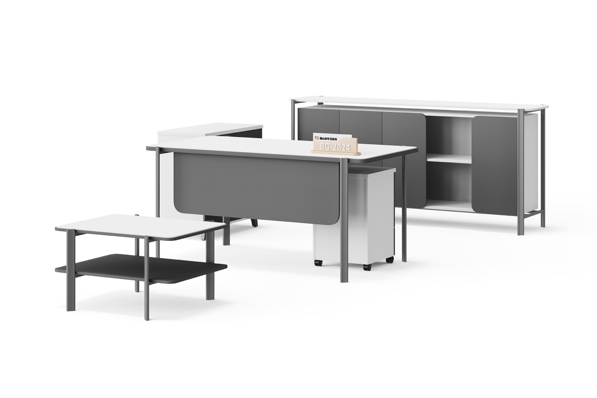 Meja Manajer dengan Side Cabinet — detail fitur 1