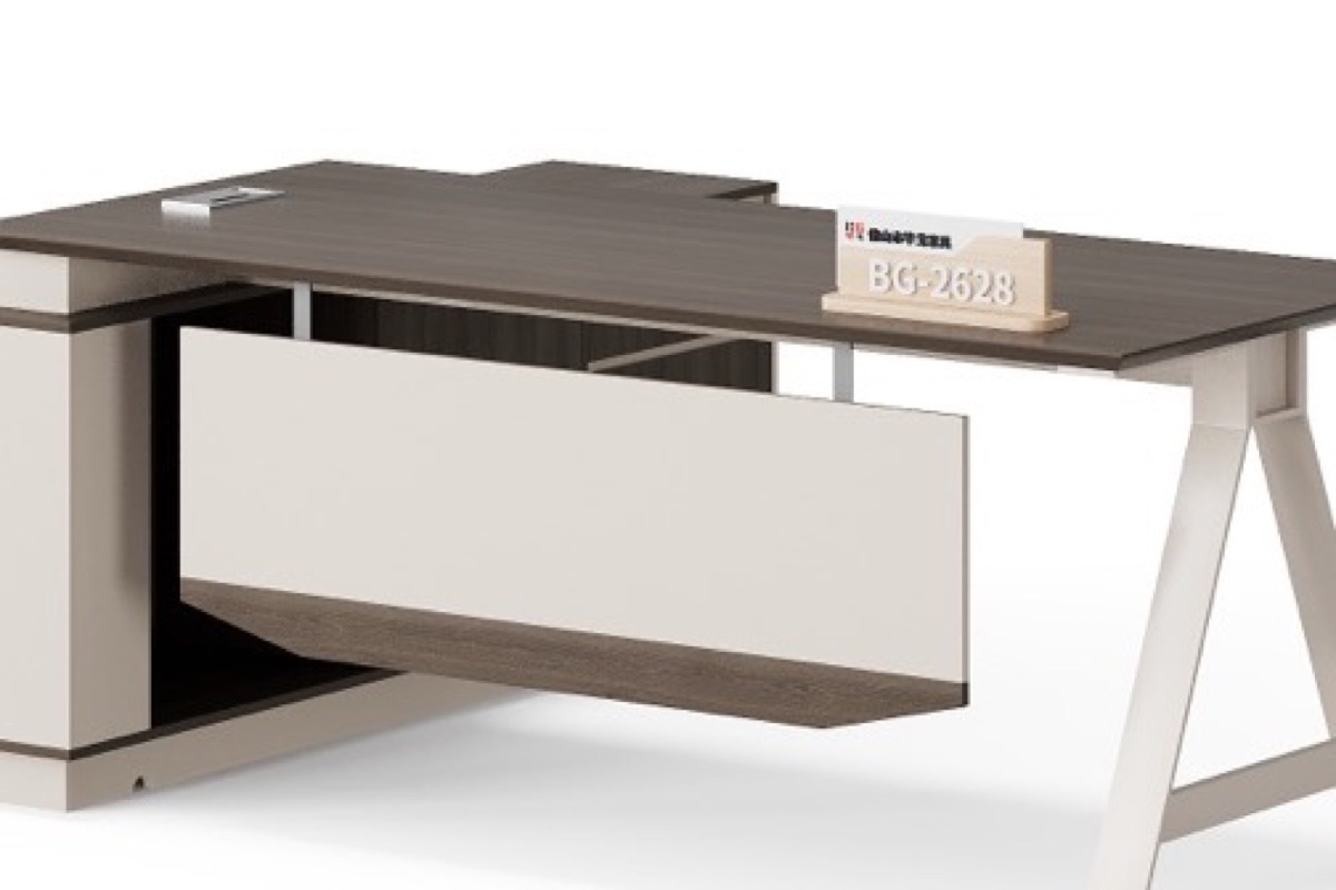 L-Shape Director Desk G28 + Cabinet & A-Frame Legs — feature detail 2