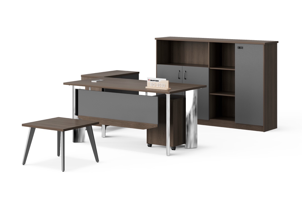 Meja Eksekutif + Side Cabinet — BG-2630A-G28 — Foshan China office furniture manufacturer