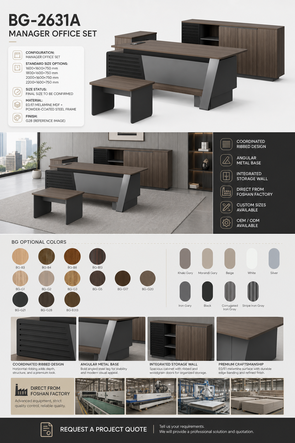 Executive Office Set — BG-2631A — Foshan China office furniture manufacturer