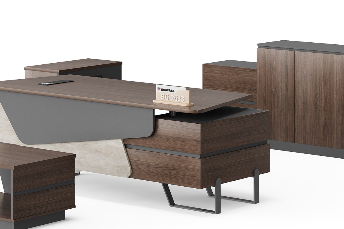 Manager Desk with Side Cabinet — feature detail 1