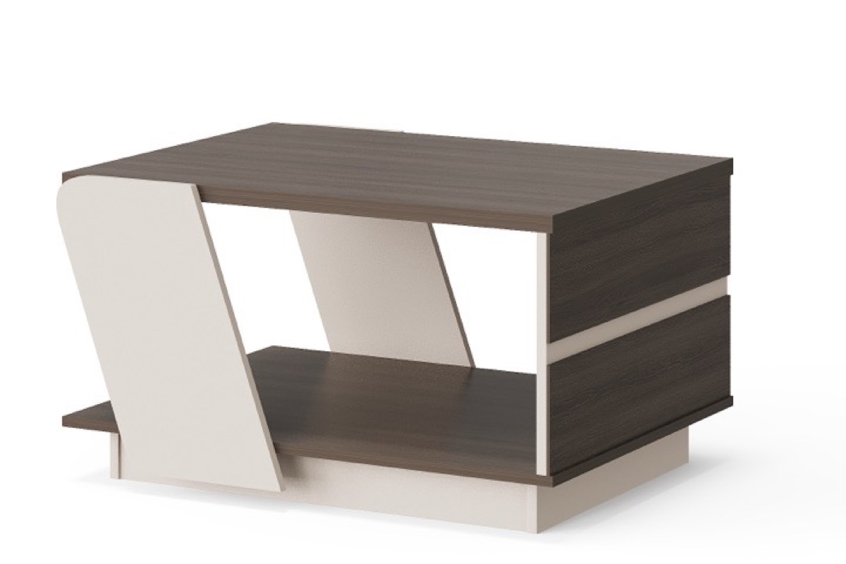 Office Coffee Table G28 Curved Panel + Lower Shelf — feature detail 1