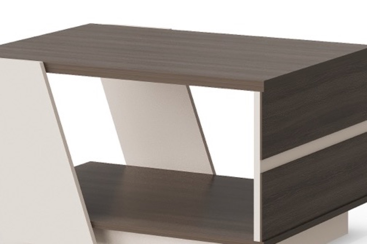 Office Coffee Table G28 Curved Panel + Lower Shelf — feature detail 2