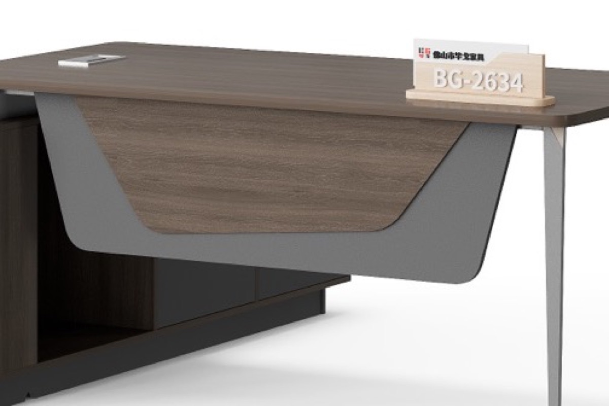 L-Shape Director Desk G28 Curved Panel + Storage — feature detail 2