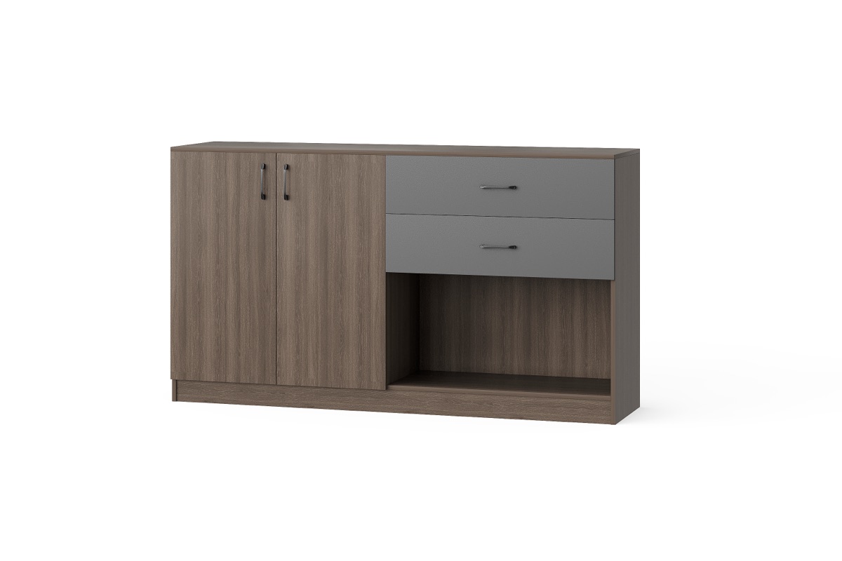 Kabinet Sisi Kantor G28 + Pintu, Laci & Rak — BG-2635B
