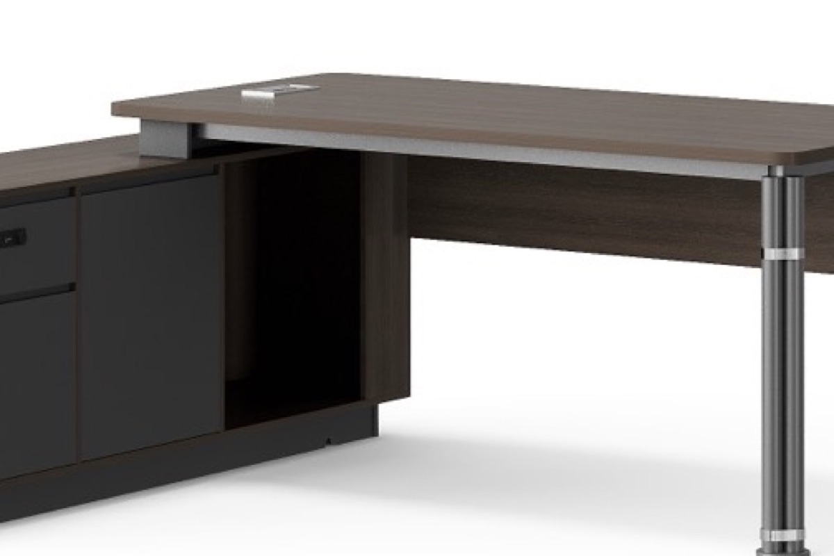 L-Shape Director Desk G28 + Drawers & Lower Shelf — feature detail 2