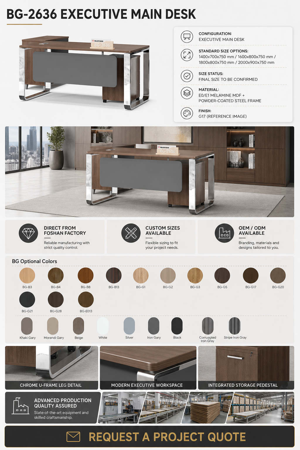 Executive Desk — BG-2636 — Foshan China office furniture manufacturer