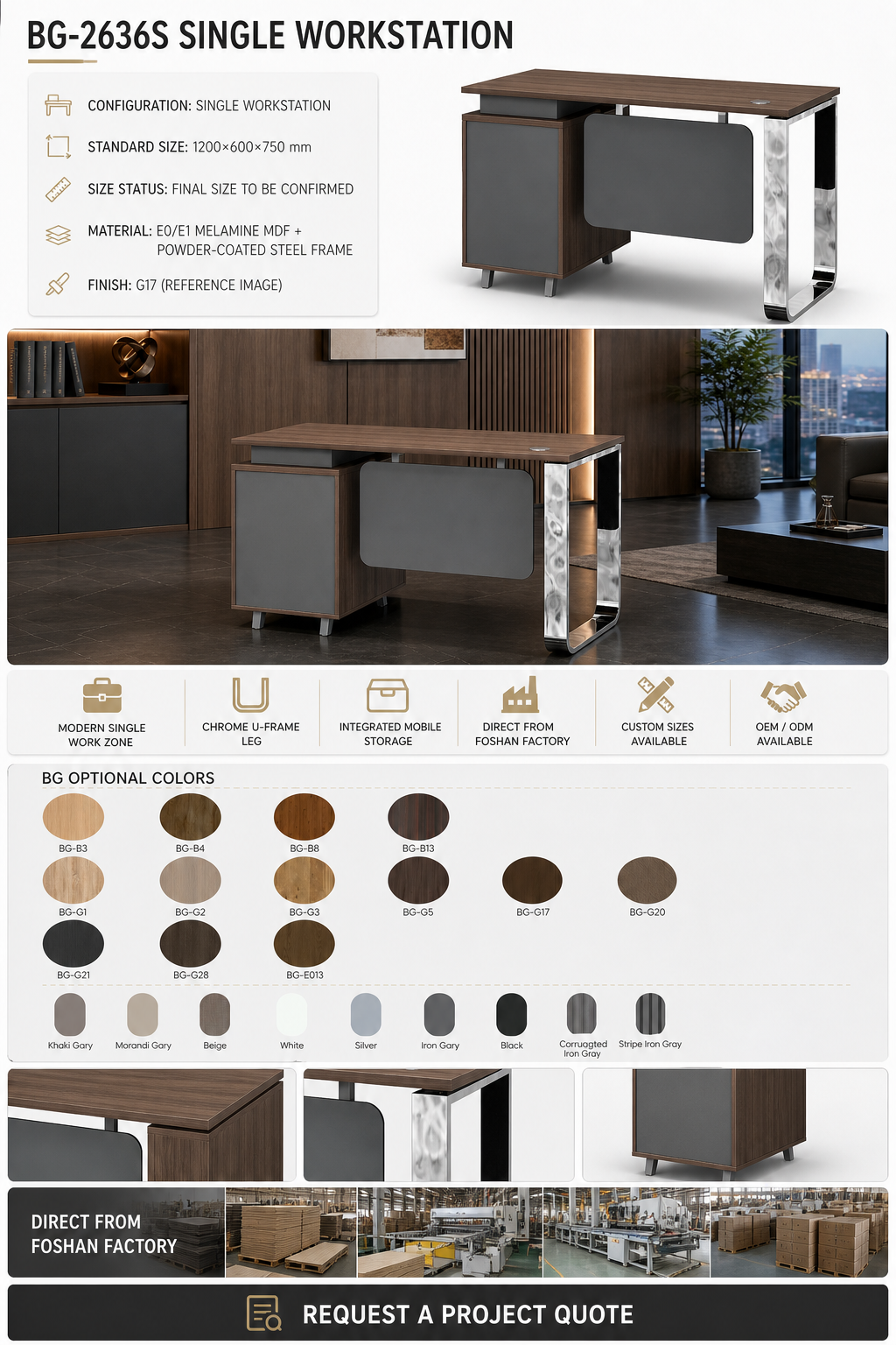 Staff Desk — BG-2636S — Foshan China office furniture manufacturer
