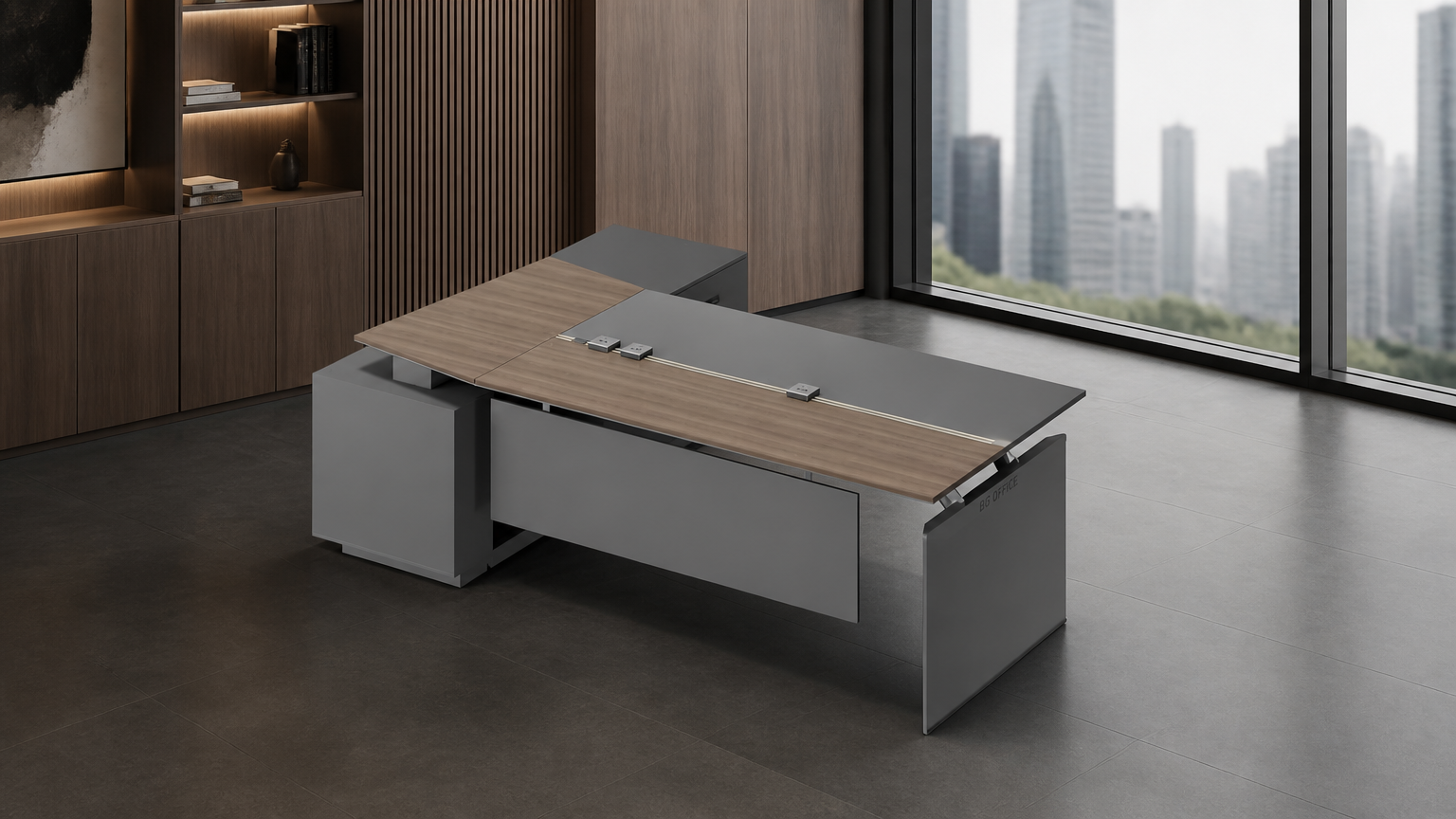 L-Shaped Manager Desk — situasi kantor