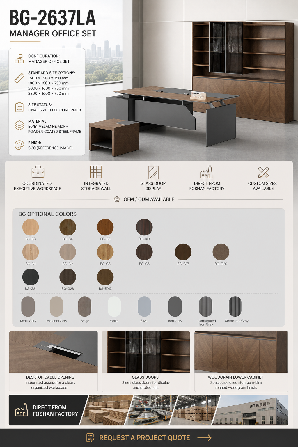 Manager Office Set — BG-2637LA — Foshan China office furniture manufacturer