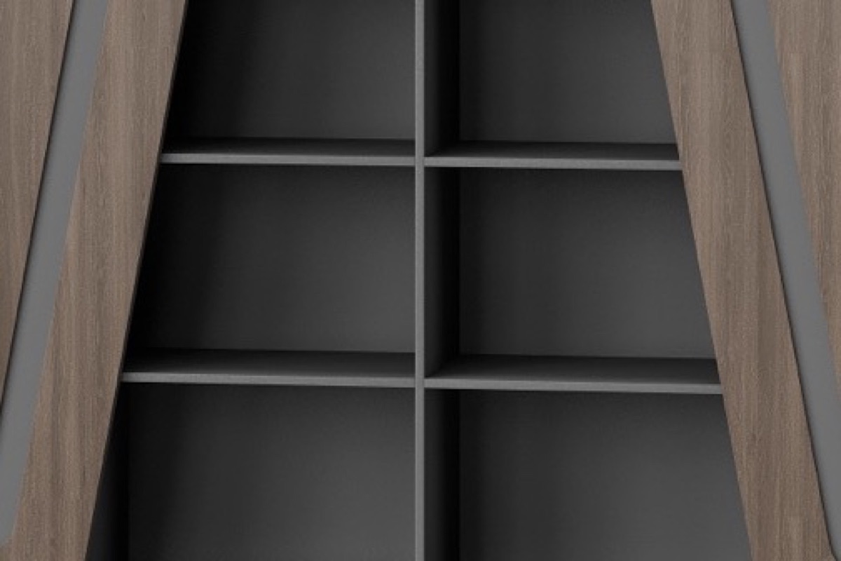 Kabinet Kantor G28 + Pintu Geometris & Aksen Abu — detail fitur 2