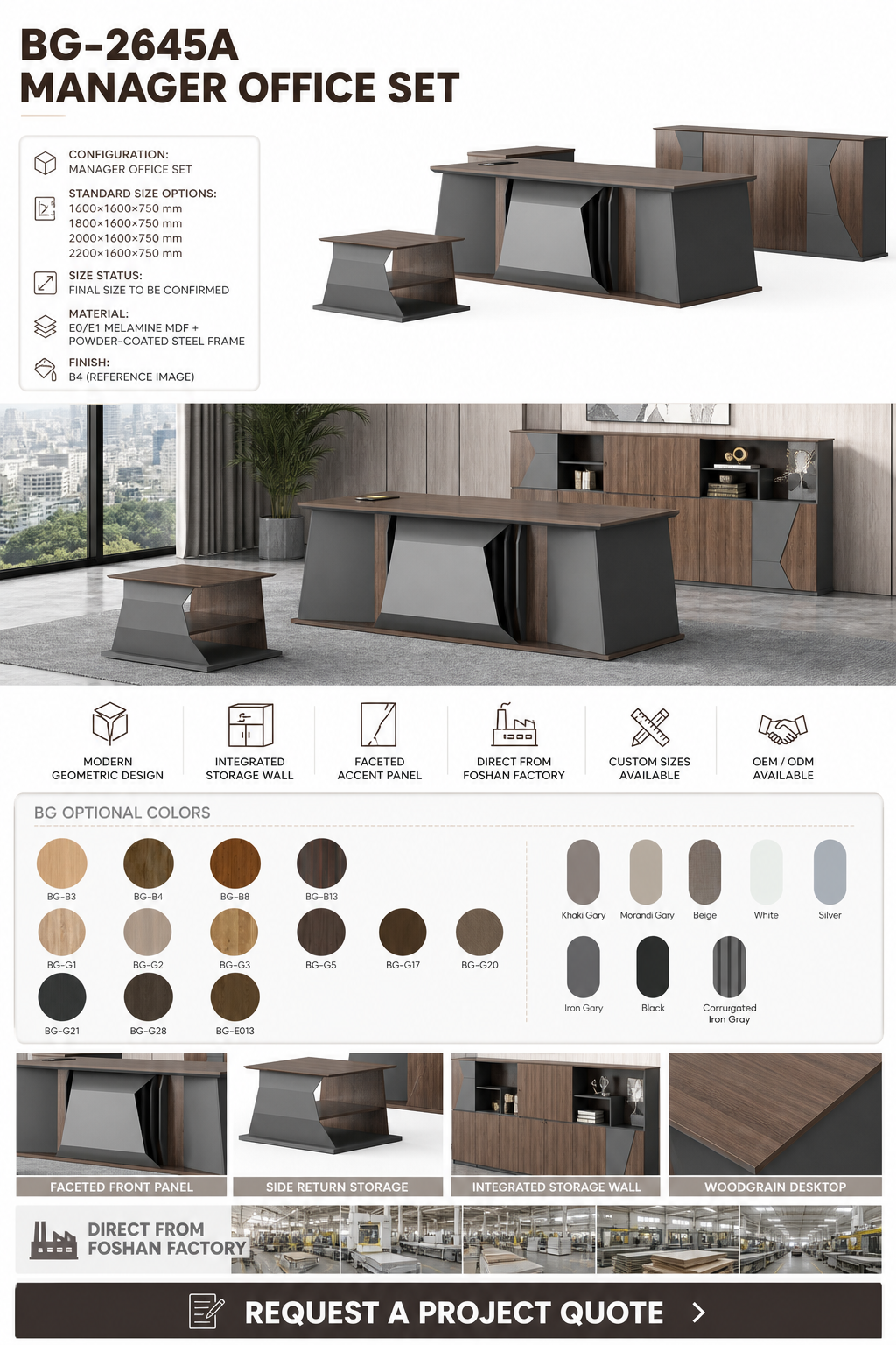 Executive Office Set — BG-2645A — Foshan China office furniture manufacturer