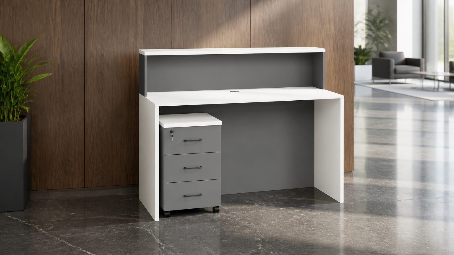 L-Shaped Manager Desk — situasi kantor