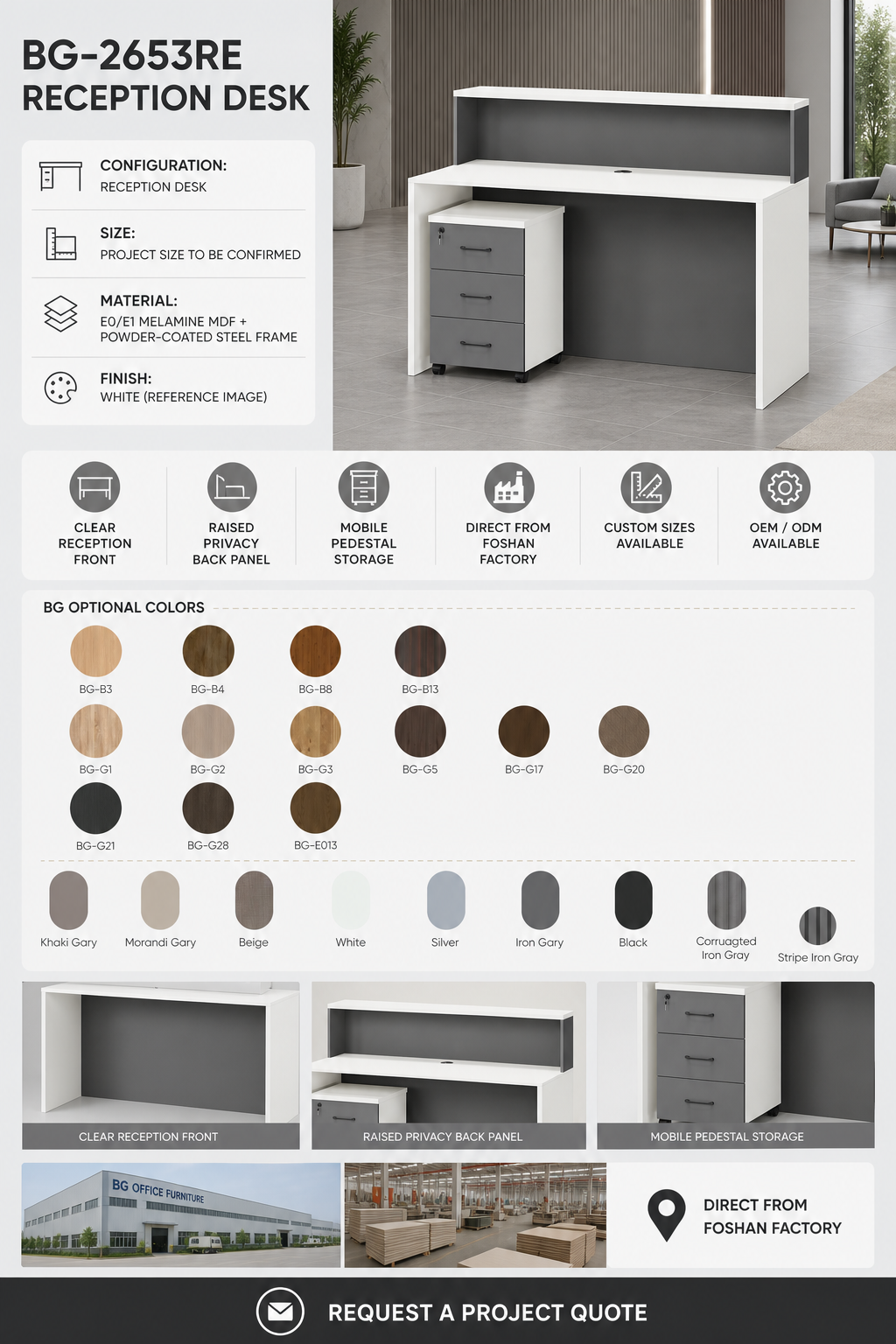 Reception Desk — BG-2653RE — Foshan China office furniture manufacturer