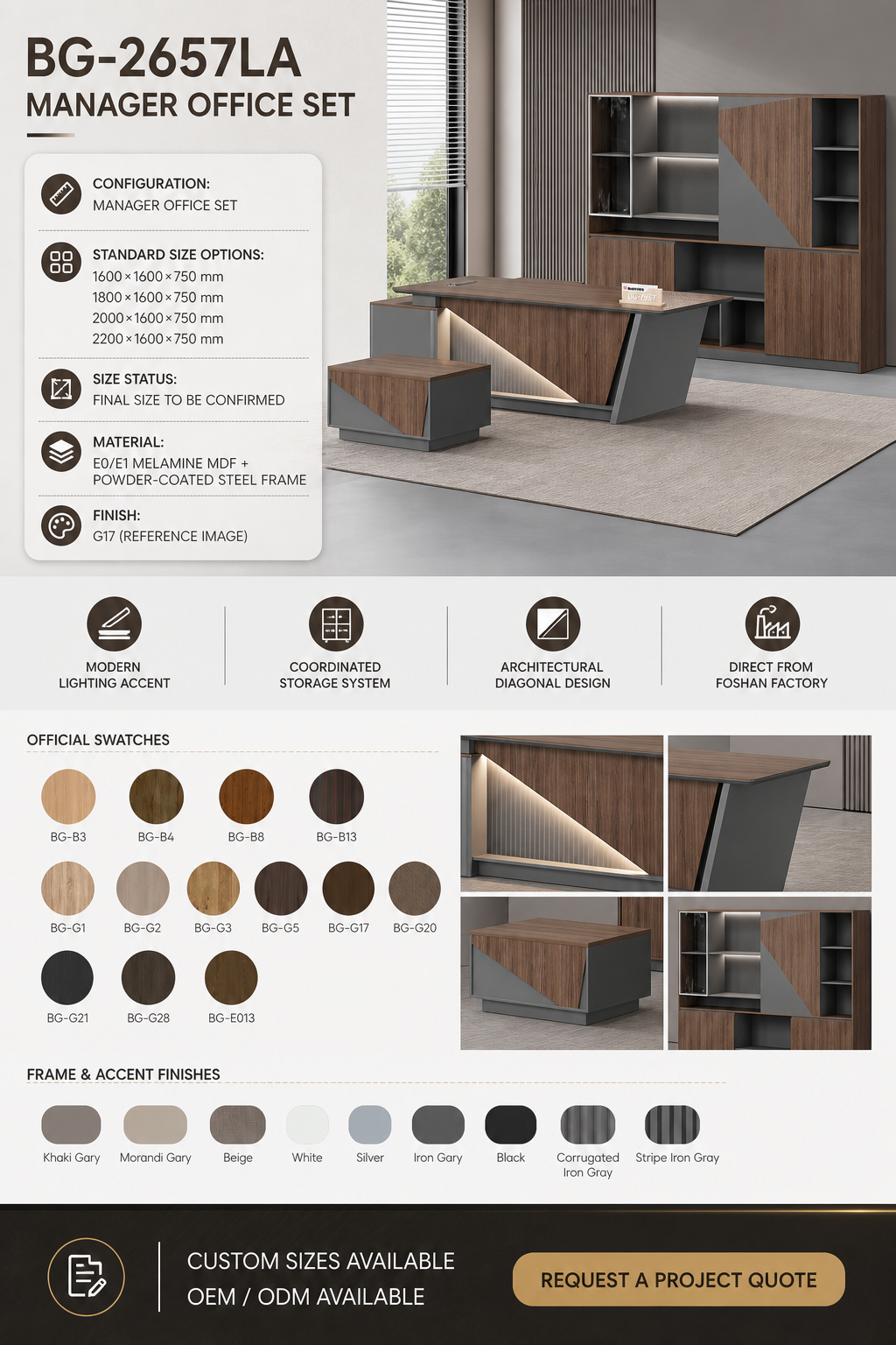 Manager Office Set — BG-2657LA — Foshan China office furniture manufacturer