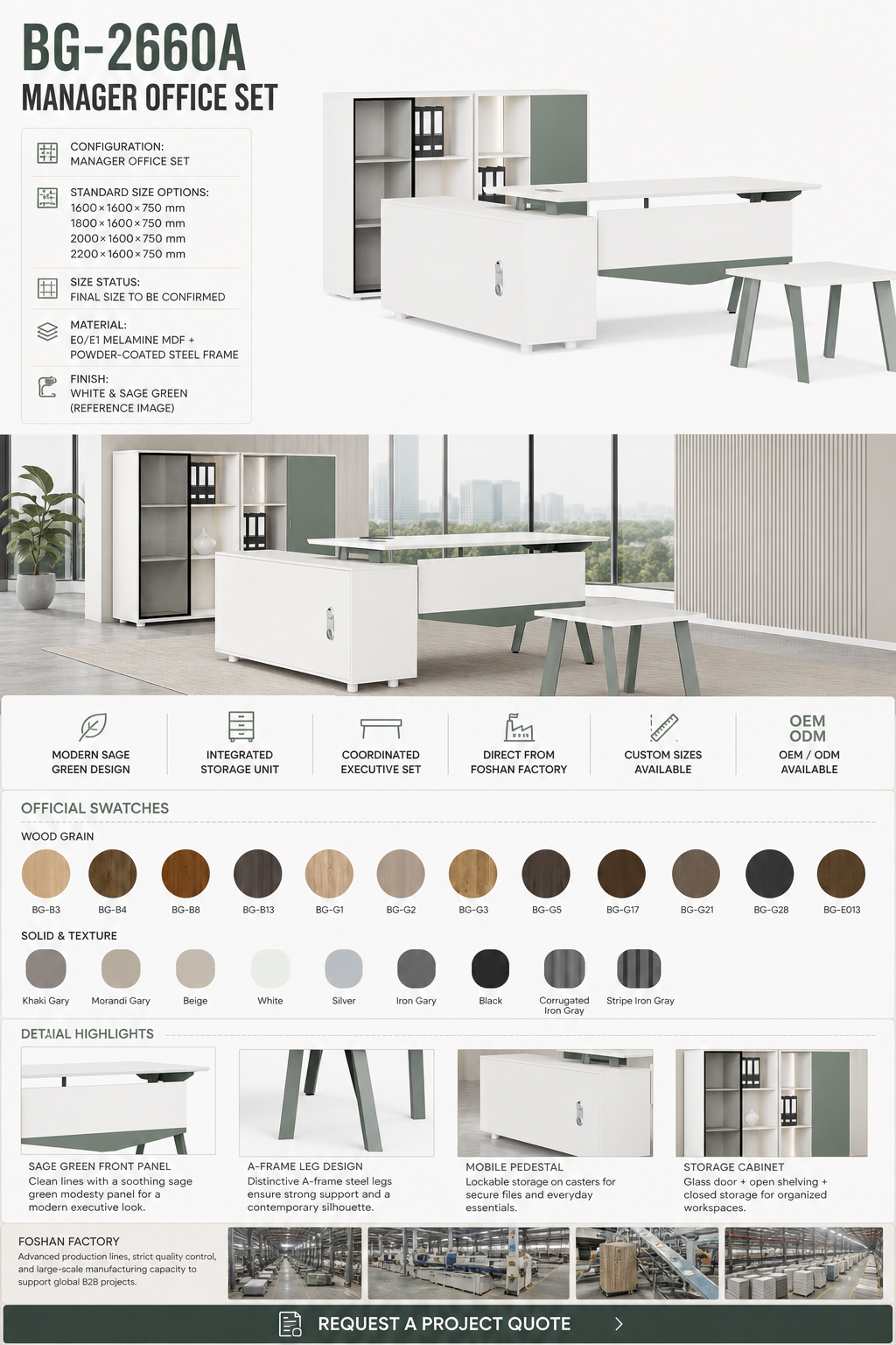 Executive Office Set — BG-2660A — Foshan China office furniture manufacturer