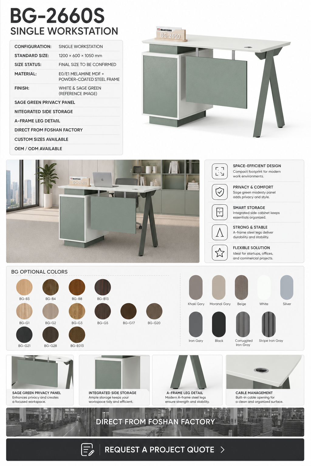 Staff Desk — BG-2660S — Foshan China office furniture manufacturer