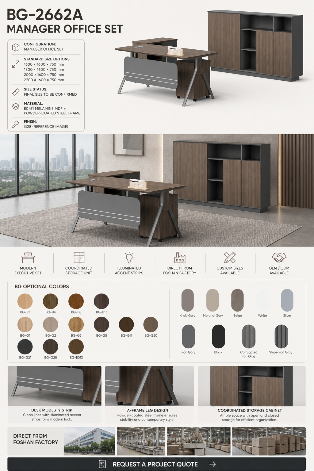 Executive Office Set — BG-2662A — Foshan China office furniture manufacturer