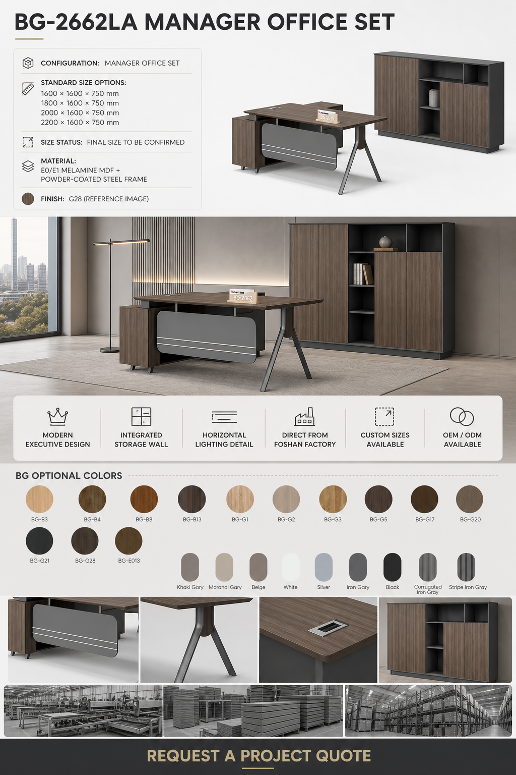Manager Office Set — BG-2662LA — Foshan China office furniture manufacturer