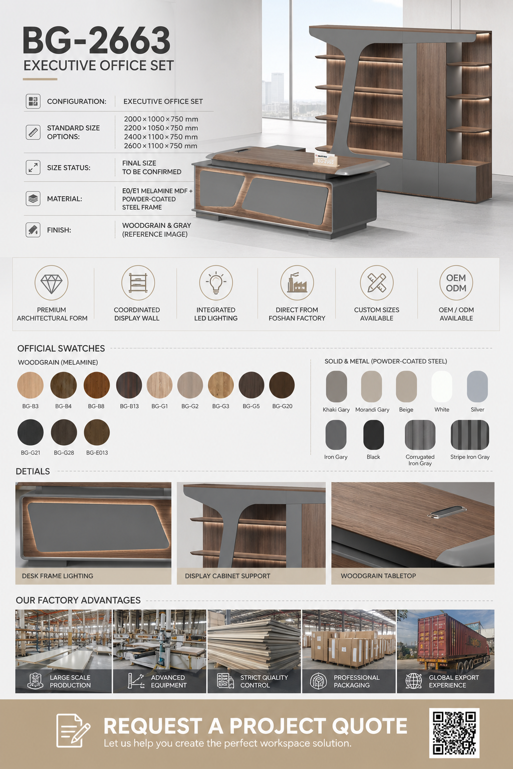 Executive Desk — BG-2663 — Foshan China office furniture manufacturer